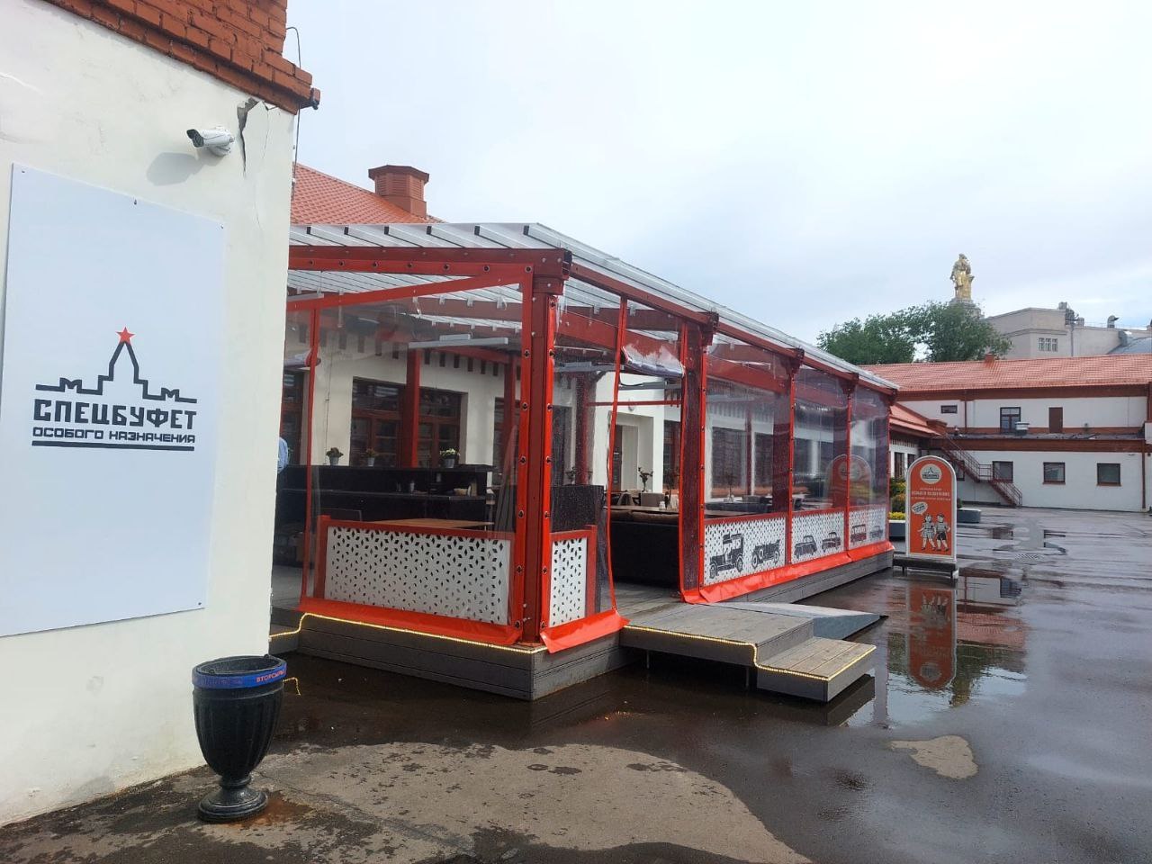 ПВХ шторы для летней террасы кафе в Касимове